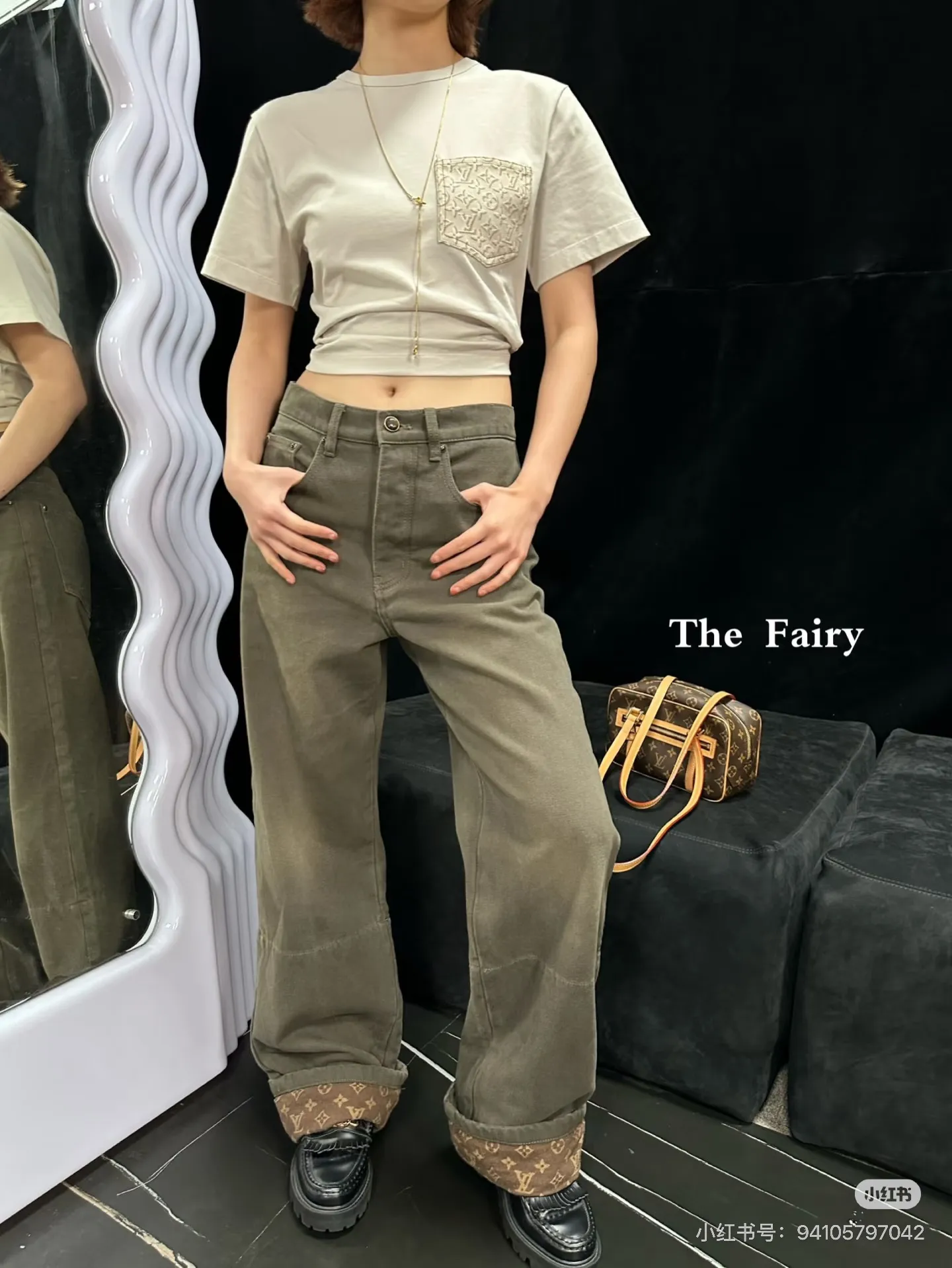 Louis Vuitton/Louis Vuitton trousers turn-down presbyopic jeans